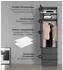 mokebo Der Grenzenlose Kleiderschrank 1-türig, 3 Schubladen, Anthrazit, 60x234x58cm