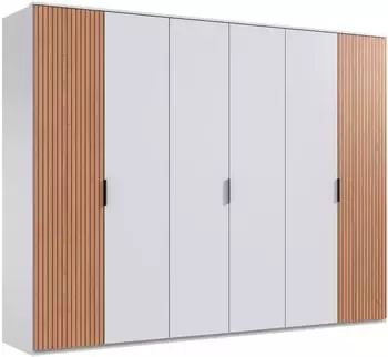 Wimex Tunis Dreht&uuml;renschrank Wei&szlig;/Artisan Eiche 270x210x58cm