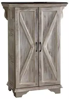 Massivmoebel24 Castle-Antik Schrank Mango/Akazie 90x45x135cm wei&szlig; gewachst (05-340-810-1053)