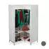 Relaxdays Eckkleiderschrank Stoff 2er-Set, 8 Ablagen, 2 Kleiderstangen, 169x100x83cm, weiß (10034012_0)