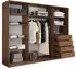 Masseno PINA Schwebetürenschrank 3-türig mit Spiegel & 4 Schubladen, 270x205x58cm, Eiche
