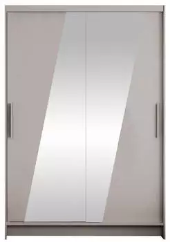 Mirjan24 Miami VIII Kleiderschrank Schiebetüren Spiegel Kaschmir 120x200x58cm