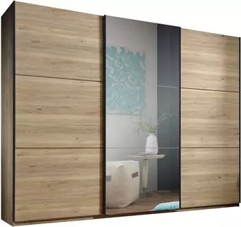 Schlafkontor Bravo Schwebet&uuml;renschrank 3-t&uuml;rig mit Spiegelt&uuml;r Eichedekor 270x210x60cm