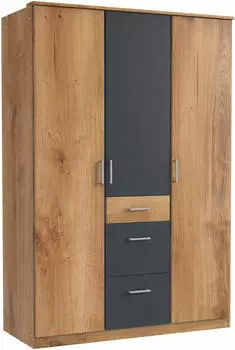 Wimex Click Kleiderschrank Plankeneiche/Graphit 135x199x58cm (40436724-0)