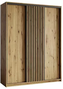Masseno Vonte Schwebet&uuml;renschrank 3-t&uuml;rig 150x205x60cm Eiche Artisan (SZAFA 150 VONTE 8 K.ARTISAN+ L.ARTISAN+CZARNY)