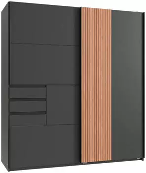 Wimex Coburg Schwebet&uuml;renschrank Graphit/Eiche Artisan 180x198x65cm (Coburg)