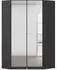 Rauch Costa Eckkleiderschrank Holzwerkstoff graumetallic mit Spiegel 117x197x104cm (COSTA)