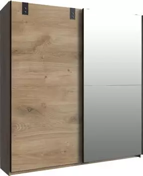 Wimex Cardiff Schwebet&uuml;renschrank Plankeneiche/Graphit mit Spiegel 180cm (56353031-0)