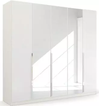 Rauch Glamour by Quadra Spin Dreht&uuml;renschrank mit Spiegel, Hochglanz wei&szlig;, 226x210x54cm