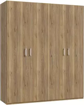 Forte ECONOBOX 2 Dreht&uuml;renschrank 4-t&uuml;rig Mauvella Eiche, 177,5x210,5x54,2cm (49091051-0)