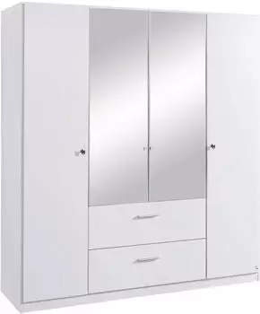 Rauch Buchholz Dreht&uuml;renschrank 4-t&uuml;rig, Spiegel, Alpinwei&szlig;, 180x197x54cm (Buchholz)