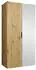 Mirjan24 Malaga 100 Drehtürenschrank mit Frontspiegel, Eiche Artisan, 100x202x52cm