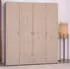 Parisot VARIA Kleiderschrank Eiche/Weiß 4 Türen 2 Schubladen 160x185x51cm