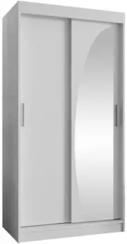 Mirjan24 Wika 100 Schwebet&uuml;renschrank mit Spiegel, 2 Schubladen, 100x200x62cm
