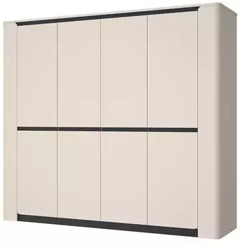 Forte Vodol Dreht&uuml;renschrank 4-t&uuml;rig 240x213,6x62,7cm Beige/Schwarz