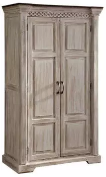 Massivmoebel24 Castle-Antik Schrank Mango/Akazie massiv wei&szlig; gewachst 100x50x180cm (05-340-810-1049)