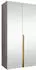 Mirjan24 Mila III 100 Kleiderschrank 2-türig mit Spiegel, Cashmere/Gold (100x202x52cm)