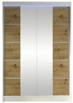 Mirjan24 Lino V Schwebet&uuml;renschrank mit Spiegel, RGB LED, 2-t&uuml;rig, 120x200x58cm