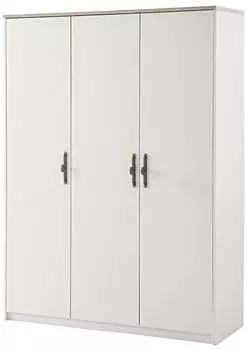 Furn.Design Emma Dreht&uuml;renschrank 3-t&uuml;rig Pinie Wei&szlig; Landhaus 138x193cm (Emma)