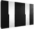 Mirjan24 Mila II 300 Kleiderschrank 6 Drehtüren Frontspiegel Schwarz 300x202x52cm