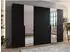 Mirjan24 Mila II 300 Kleiderschrank 6 Drehtüren Frontspiegel Schwarz 300x202x52cm