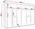 Mirjan24 Mila II 300 Kleiderschrank 6 Drehtüren Frontspiegel Schwarz 300x202x52cm