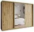 Masseno TAVI Schwebetürenschrank 250x205x60cm 3-türig mit Spiegel, Eiche Artisan (SZAFA TAVI 250 - 1 ARTISAN+OK.ZŁOTY)