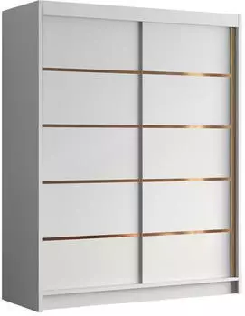 Mirjan24 Flavio IV Schiebet&uuml;renschrank 150x58x200cm, Wei&szlig;