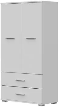 Komodee FAUSKE Hochschrank 2 T&uuml;ren, 2 Schubladen, Wei&szlig;, 69x130x36cm