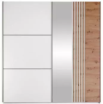 Mirjan24 Sintra 203 Kleiderschrank mit Schiebet&uuml;ren, 2 Kleiderstangen, 203x215x65cm