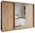 Masseno TAVI Schwebetürenschrank 3-türig mit Spiegel, 4 Schubladen, Craft Eiche Gold, 250x205x60cm (SZAFA TAVI 250 - 1 CRAFT ZŁOTY+OK.ZŁOTY)