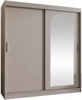 Mirjan24 Selfie 180 Schwebetürenschrank mit Spiegel, Kaschmir, 180x200x62cm