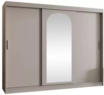 Mirjan24 Selfie 250 Schwebetürenschrank mit Spiegel, Kaschmir, 250x200x62cm
