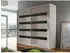 Mirjan24 London XI Kleiderschrank Schiebetüren 180x215x58cm Cashmere/Schwarz Lacobel