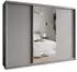 Masseno TAVI Schwebetürenschrank 3-türig mit Spiegel, 270x205x60cm, Graphit (SZAFA TAVI 270 - 1 SZARY+OK.SATYNA)