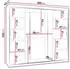Mirjan24 Wika 200 Schwebetürenschrank mit Spiegel, Kaschmir, 200x200x62cm