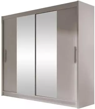 Mirjan24 London II Schiebet&uuml;renschrank mit Spiegel, 180x215x58cm, Kaschmir (M24)