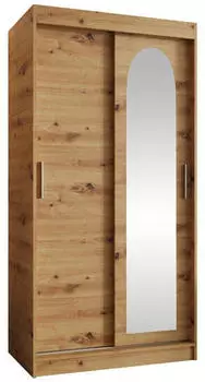 Mirjan24 Selfie 100 Schwebet&uuml;renschrank mit Spiegel, Artisan Eiche, 100x200x62cm