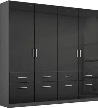 Rauch Celle Dreht&uuml;renschrank Grau Hochglanz, 181x197x54cm (CELLE)