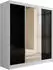 ALTDECOR V2-STILO Kleiderschrank Schiebetüren mit Spiegel, Weiß/Schwarz, 200x215x61cm (V2-STILO)