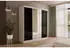 ALTDECOR V2-STILO Kleiderschrank Schiebetüren mit Spiegel, Weiß/Schwarz, 200x215x61cm (V2-STILO)