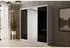 ALTDECOR V2-STILO Kleiderschrank Schiebetüren mit Spiegel, Weiß/Schwarz, 200x215x61cm (V2-STILO)
