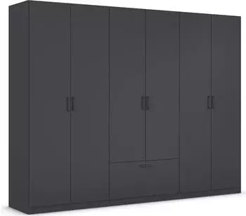 Rauch Bari Dreht&uuml;renschrank 6-t&uuml;rig Grau-Metallic 271x210x54cm