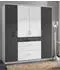 Wimex Click Drehtürenschrank 180cm, weiß/graphit, 3 Schubkästen (590044-0)