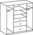 Wimex Click Drehtürenschrank 180cm, weiß/graphit, 3 Schubkästen (590044-0)