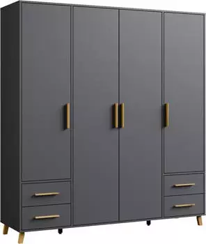 Rauch SHINJO Dreht&uuml;renschrank 187cm x 203cm x 53cm, graumetallic, Holzwerkstoff