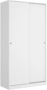Dmora Dfurla Kleiderschrank 2 Schiebetüren 100x50x204cm Weiß (8052773875486)