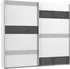 Wimex Monaco Schwebetürenschrank 2-türig, Weiß mit Glaselementen, 180x208x65cm (50984856-0)