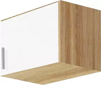 Rauch Celle Schrankaufsatz Holzwerkstoff, Struktureichefarben Hell/Wei&szlig; Hochglanz, 47x39x54cm (752706-0)