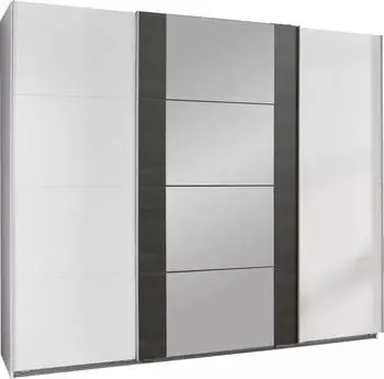 Wimex Bern Schwebet&uuml;renschrank Wei&szlig;/Raw Steel 313x236x64cm
